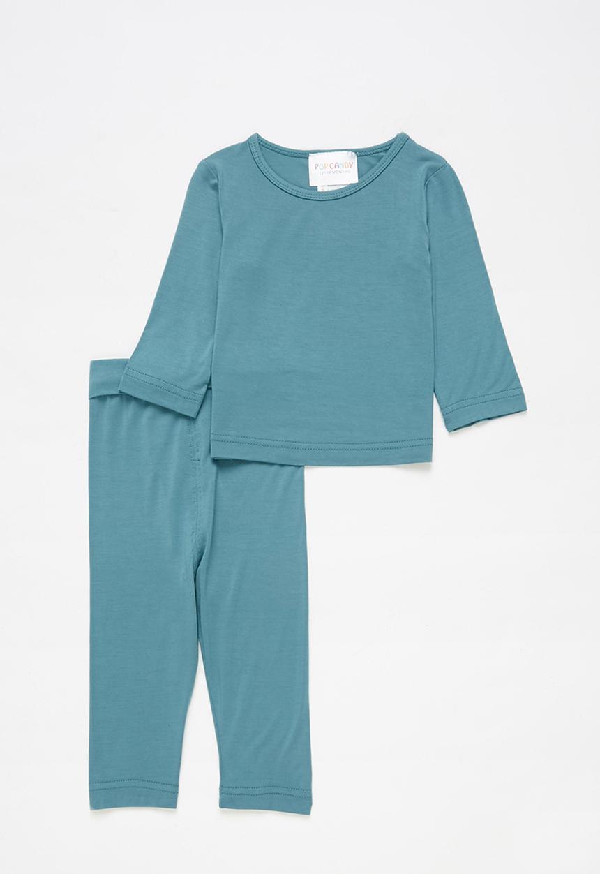 Pop Candy - Girls basic tee & pants pj set - blue