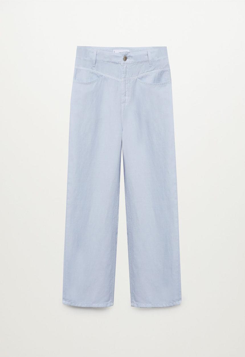 MANGO - Trousers sky - light pastel blue