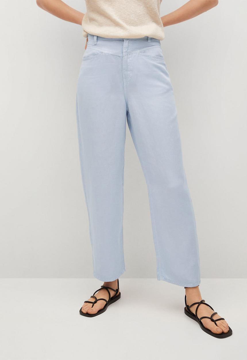 MANGO - Trousers sky - light pastel blue