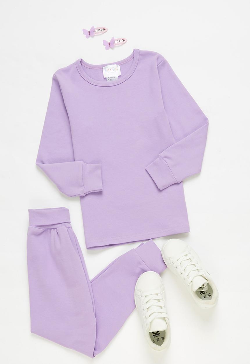 Pop Candy - Girls crew neck & sweatpants set - purple