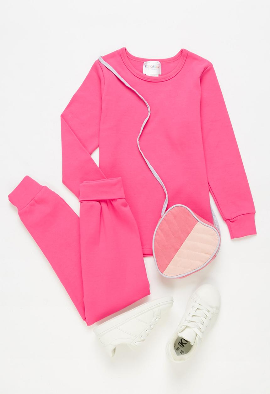 Pop Candy - Girls crew neck & sweatpants set - pink