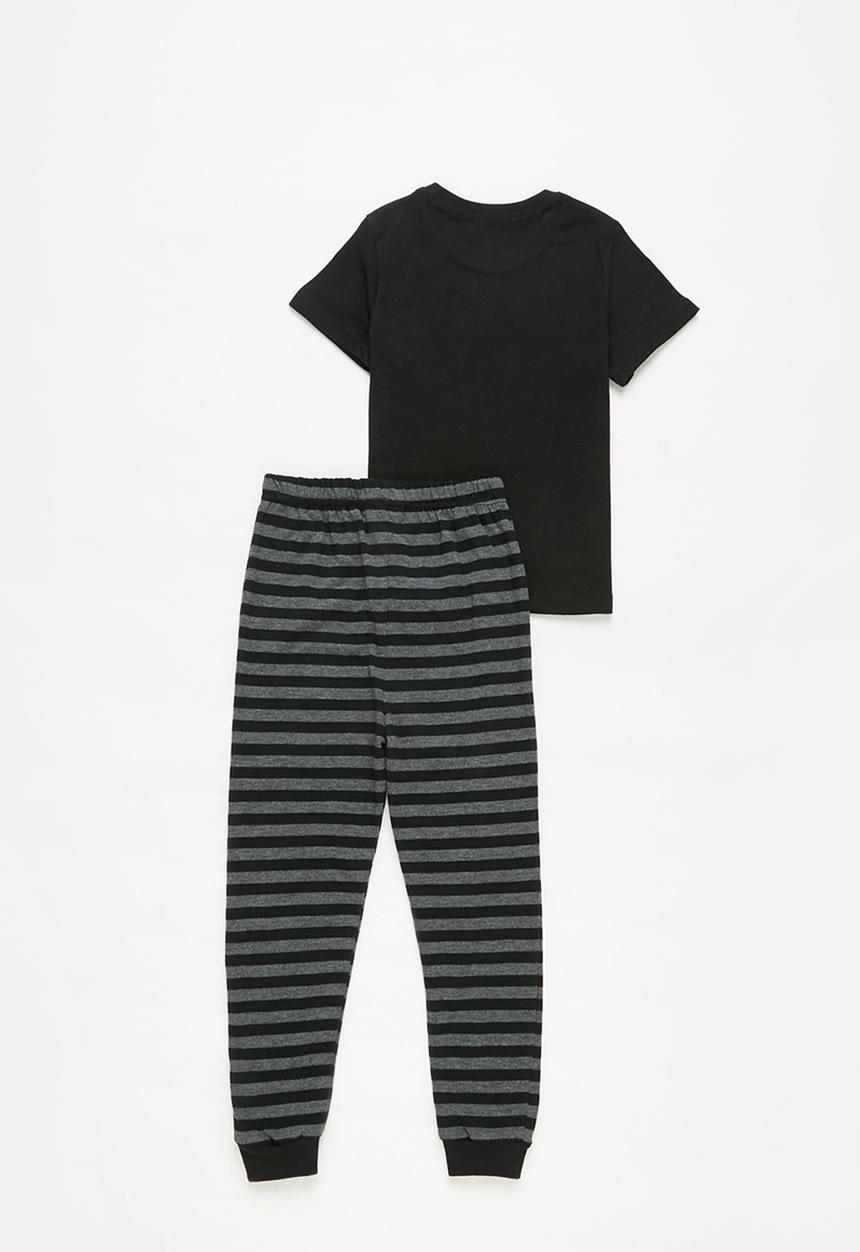 Pop Candy - Tee & pants pj set - black & charcoal 