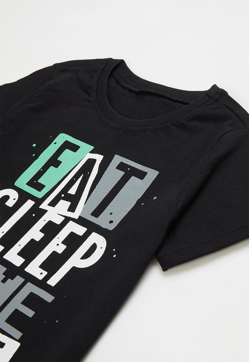 Pop Candy - Tee & pants pj set - black & charcoal 