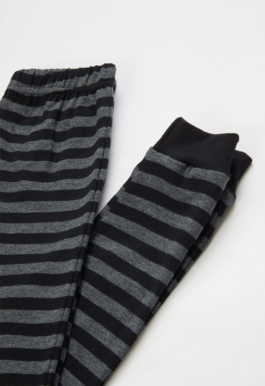 Pop Candy - Tee & pants pj set - black & charcoal 