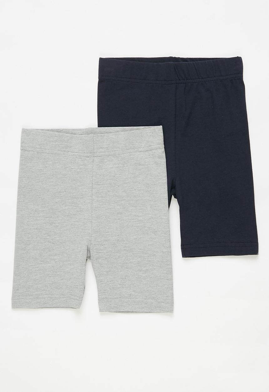 Pop Candy - Younger girls 2 pack cycling shorts - navy & grey