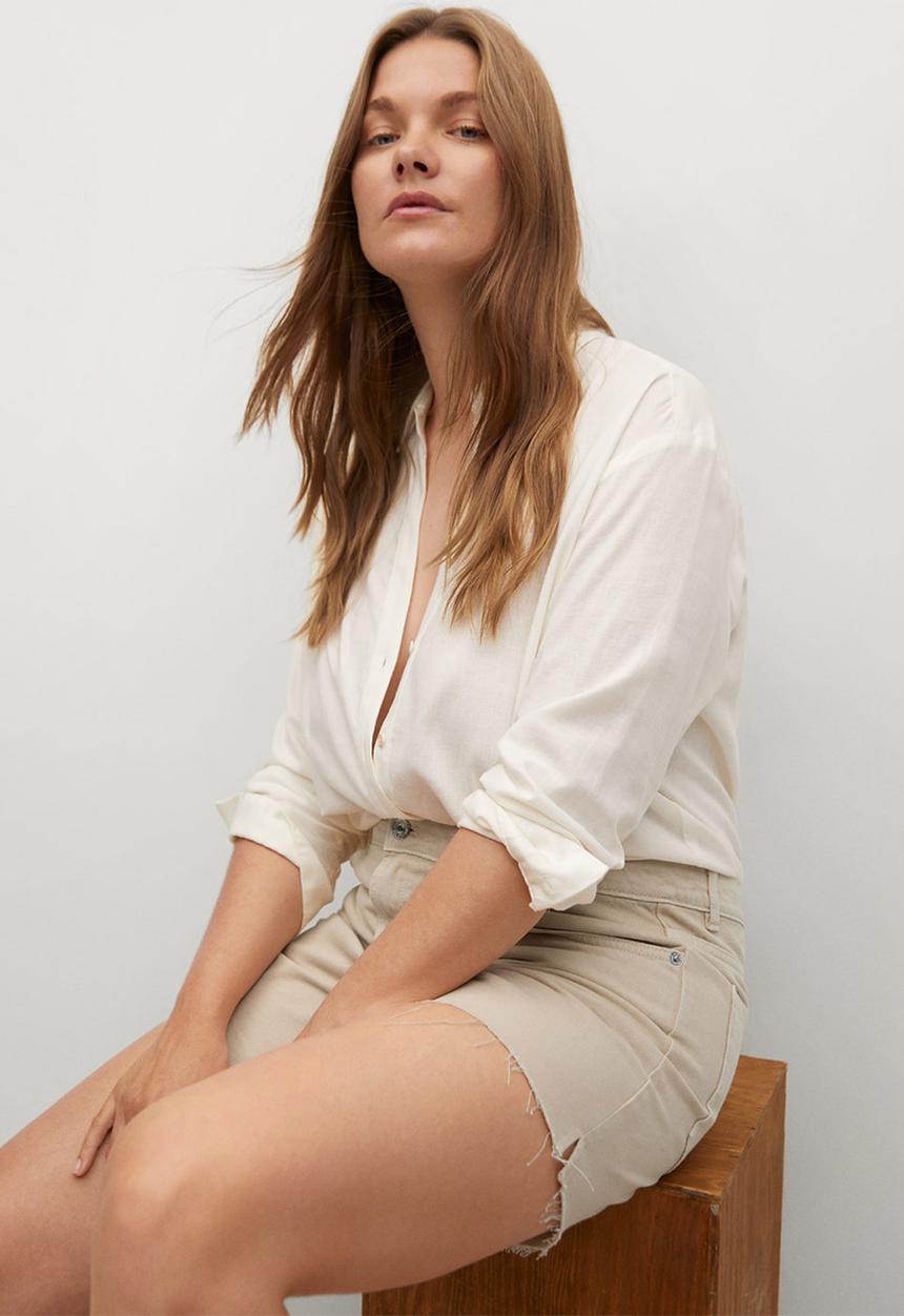 Violeta by Mango - Plus shorts  palmas - light pastel brown