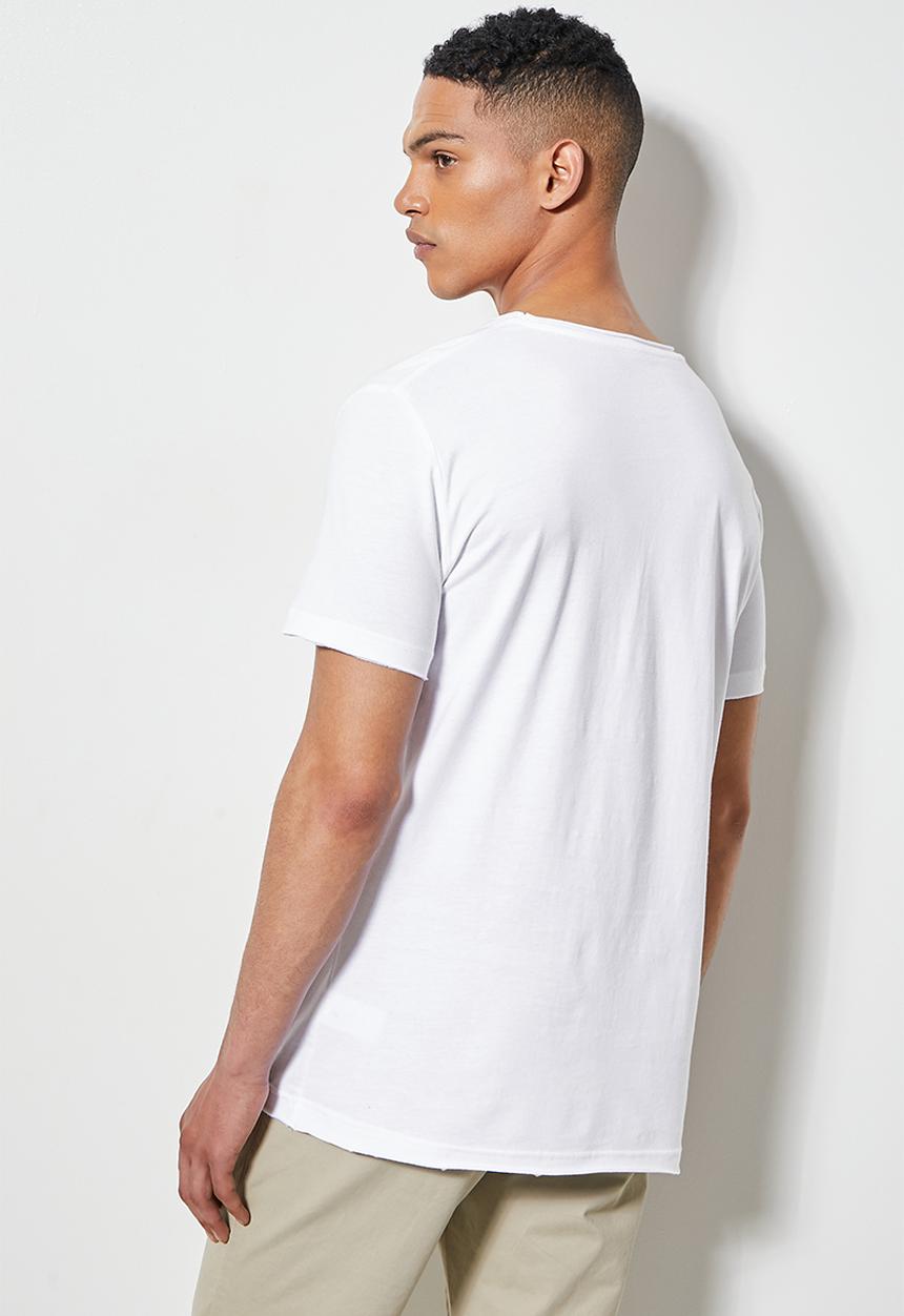 Superbalist - Tomas raw edge scoop neck tee - white