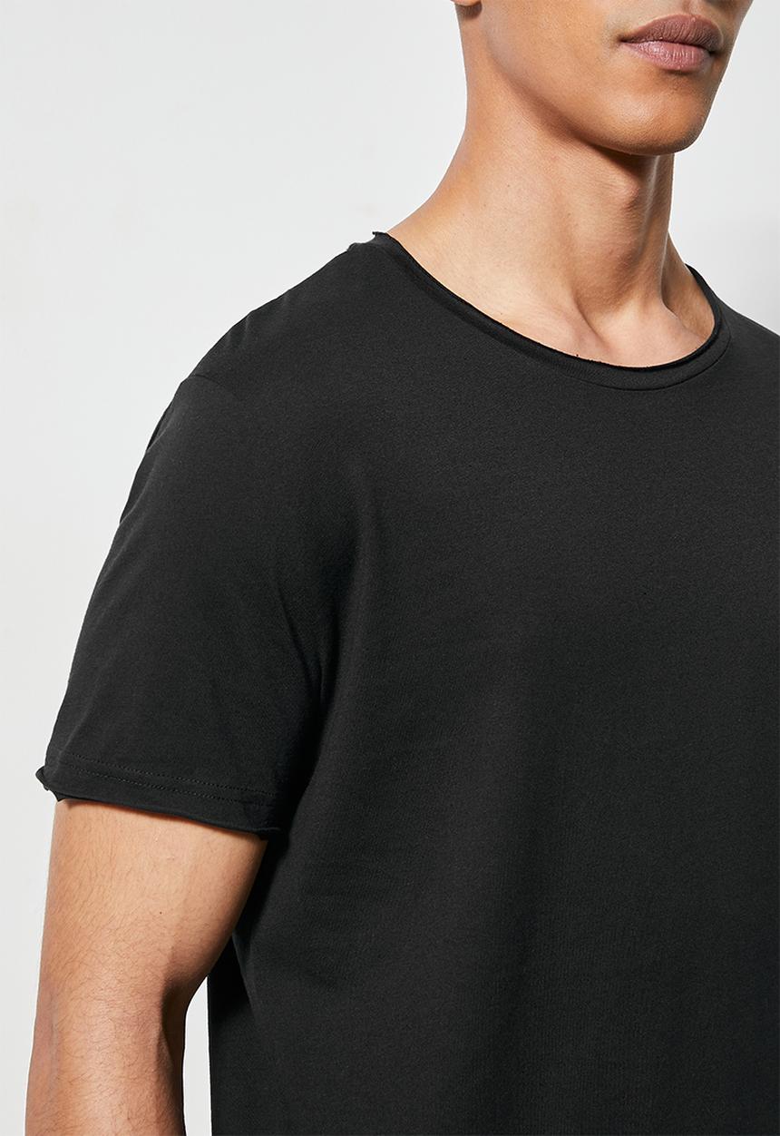 Superbalist - Tomas raw edge scoop neck tee - black