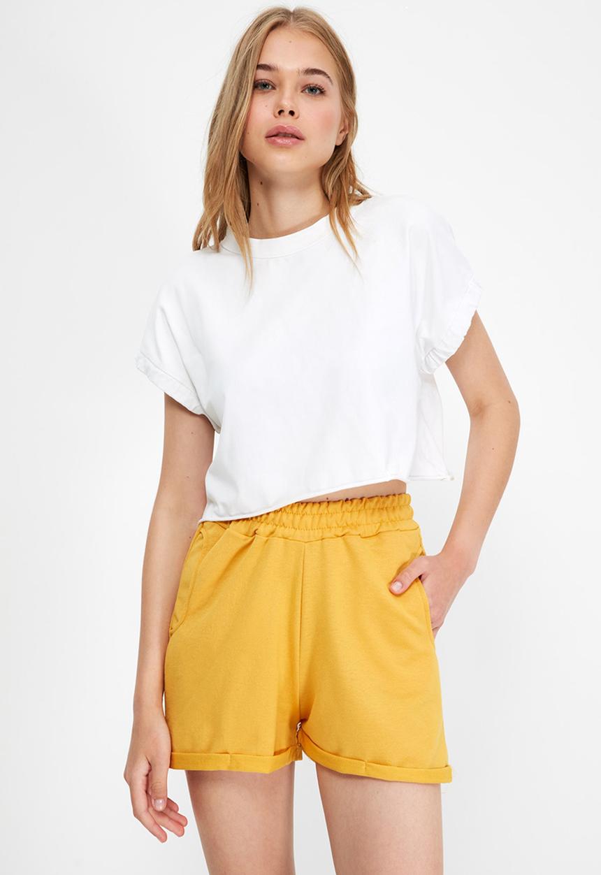 Trendyol - Knitted bermuda shorts - yellow