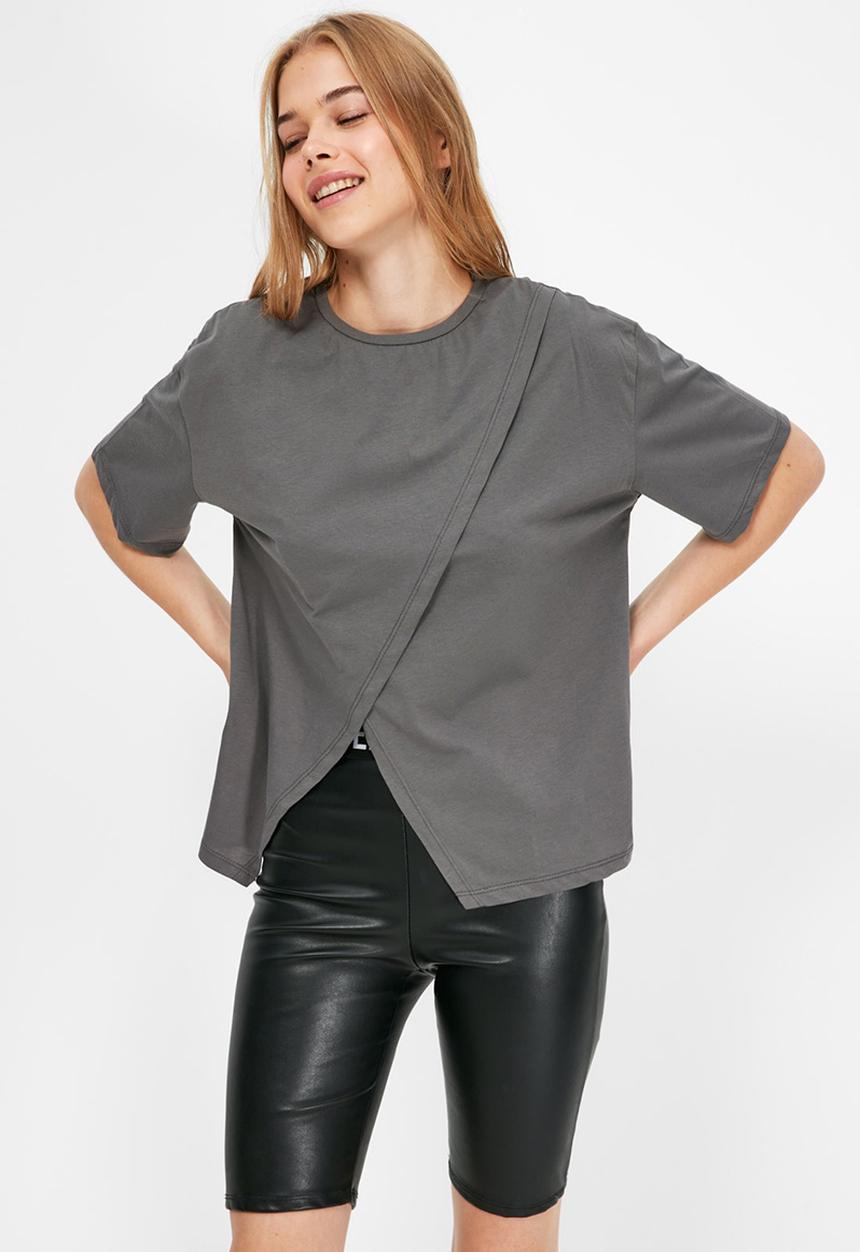 Trendyol - Knitted T-shirt - grey