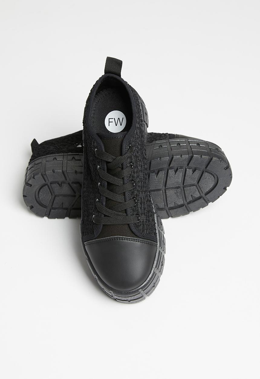 Footwork - Centro flatform lace sneaker - fwl01271 - black