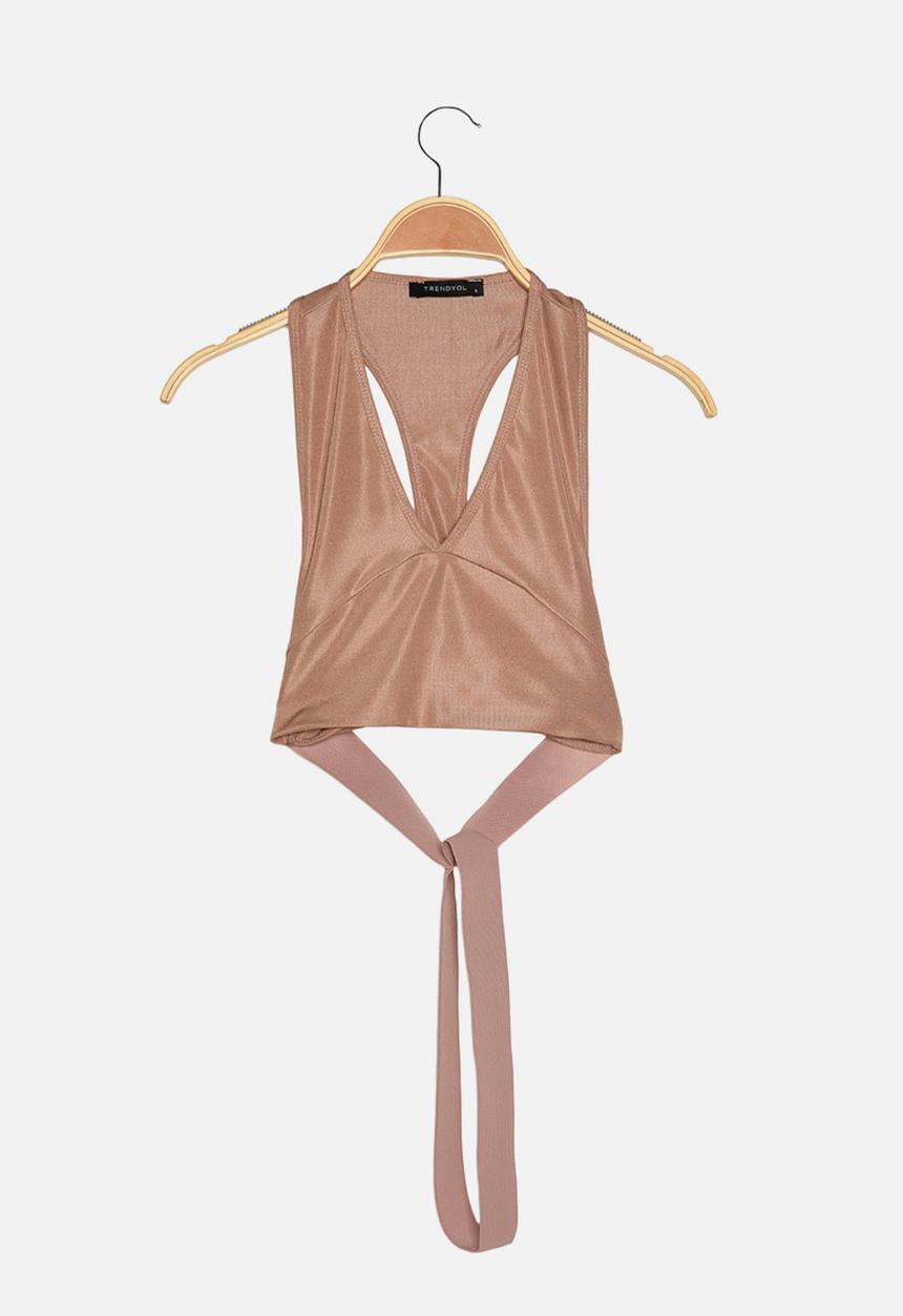 Trendyol - Support back detail knitted sports bra  - camel