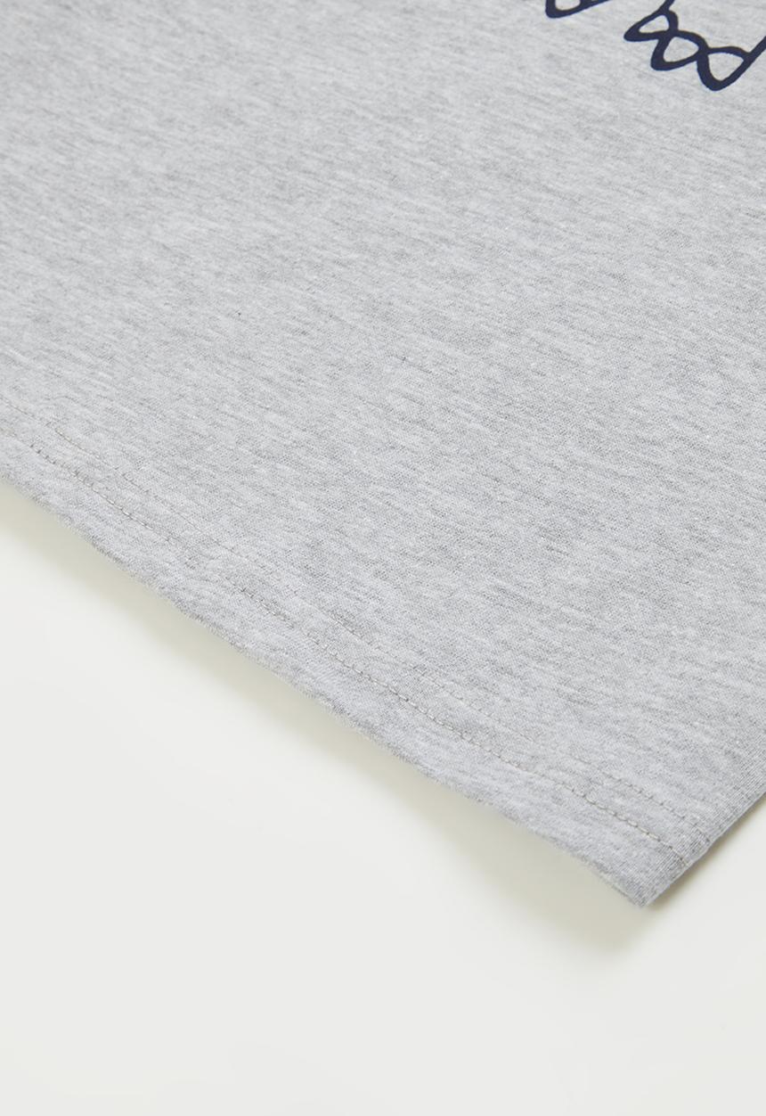 Pop Candy - Younger boys raglan graphic tee - grey & navy 