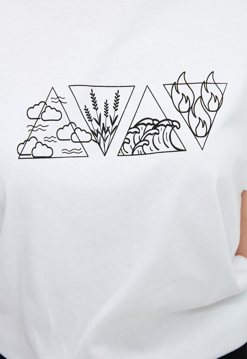 Trendyol - Printed semifitted knitted T-shirt  - white