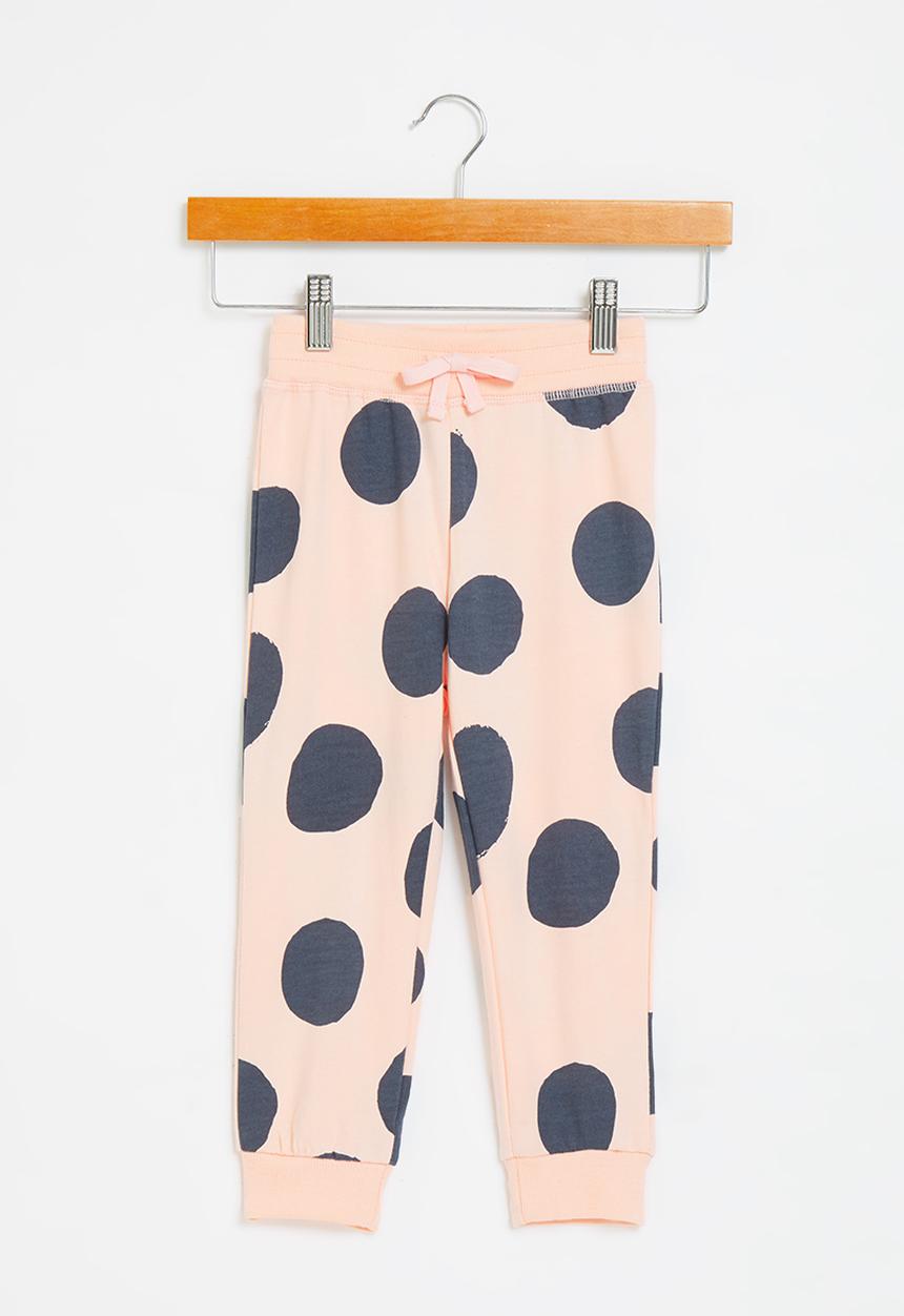 Pop Candy - Girls polka dot jogger - pink & black