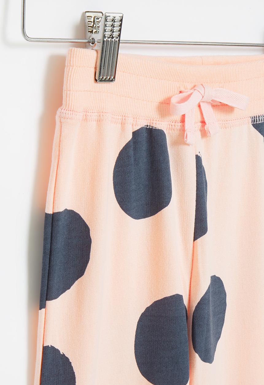 Pop Candy - Girls polka dot jogger - pink & black