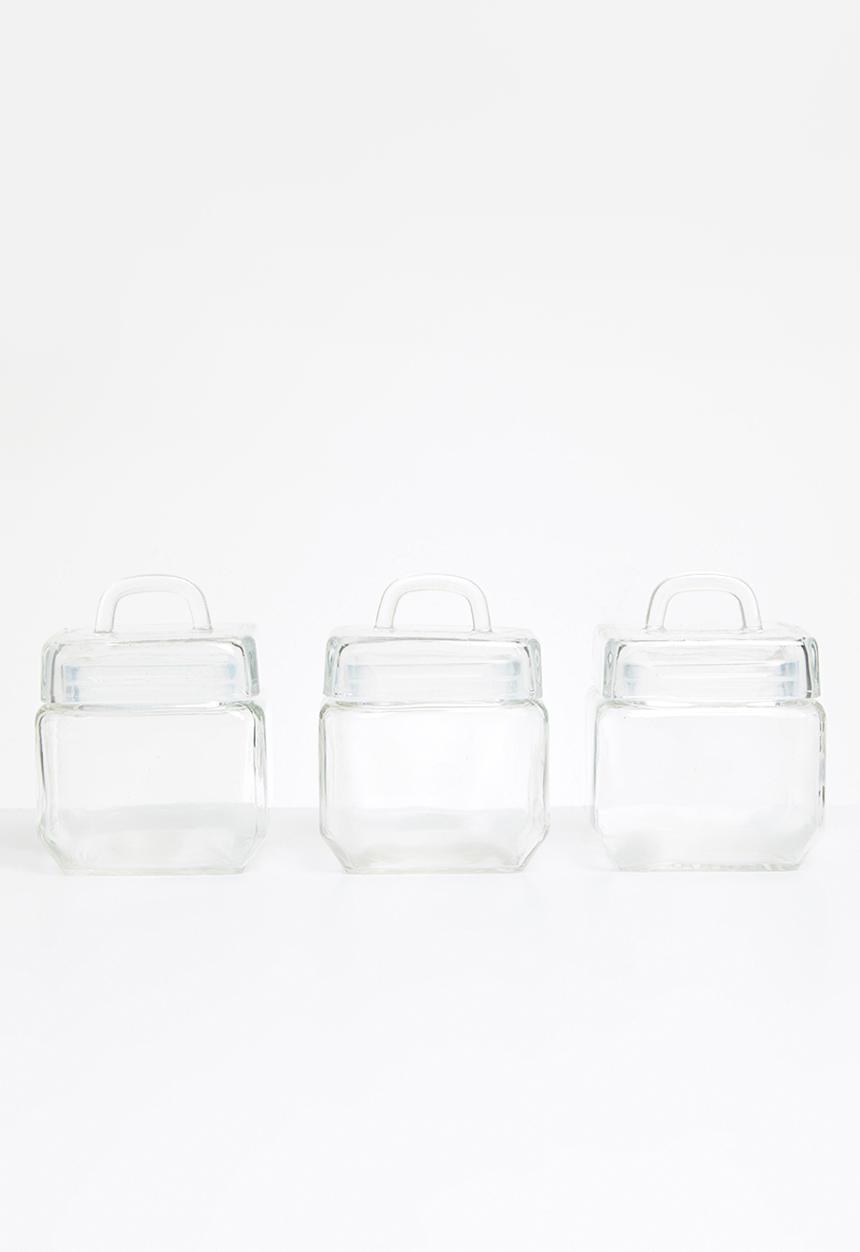 Sixth Floor - Azula square glass canister set of 3 - 900ml 