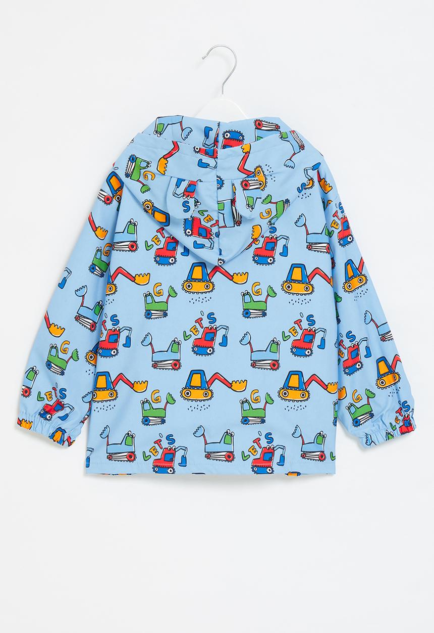 Pop Candy - Boys printed hooded raincoat - blue