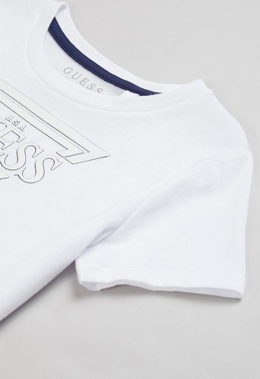 GUESS - Short sleeve raised triangle crew tee - white
