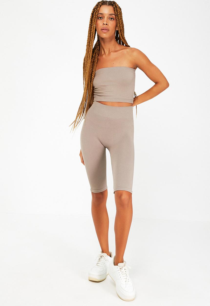 Trendyol - 2 Pack seamless sports leggings  - black-vison