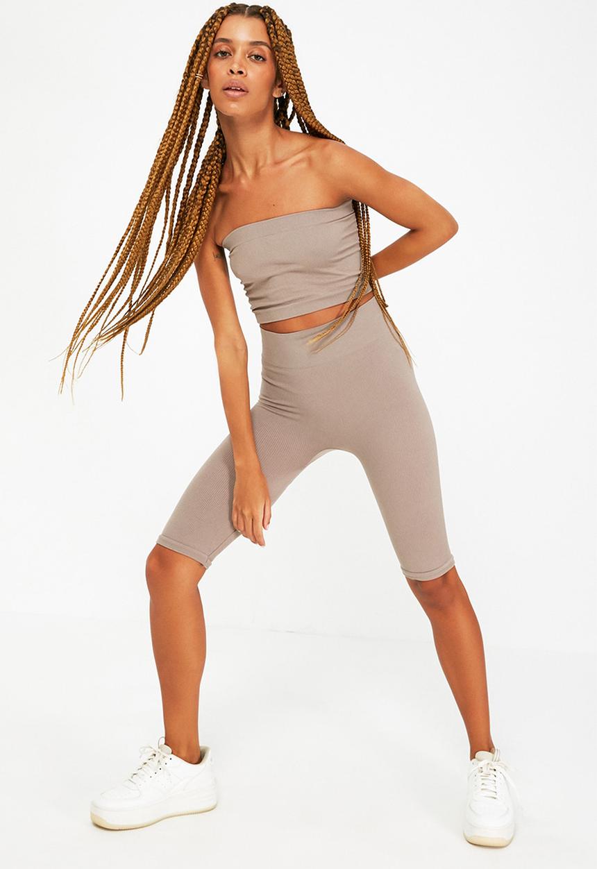 Trendyol - 2 Pack seamless sports leggings  - black-vison