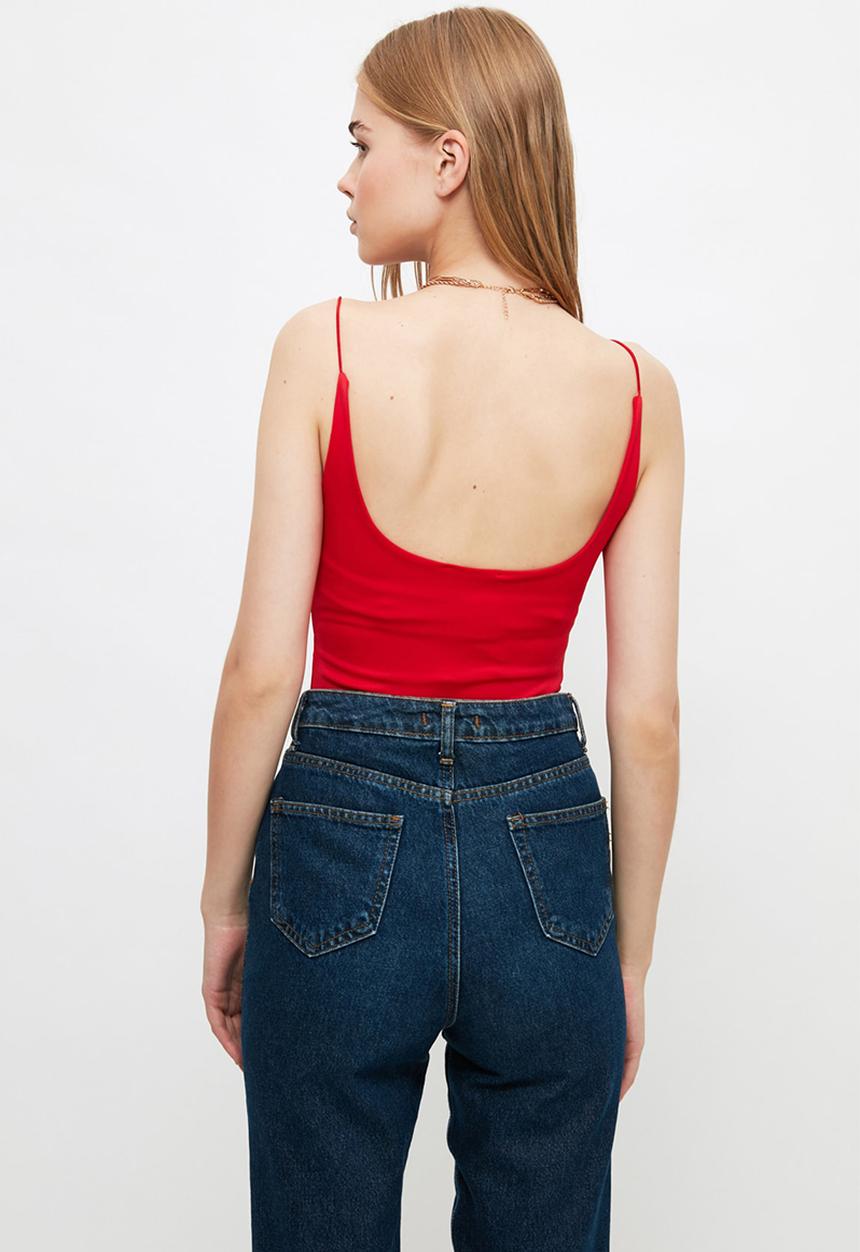 Trendyol - Snap knitted body - red