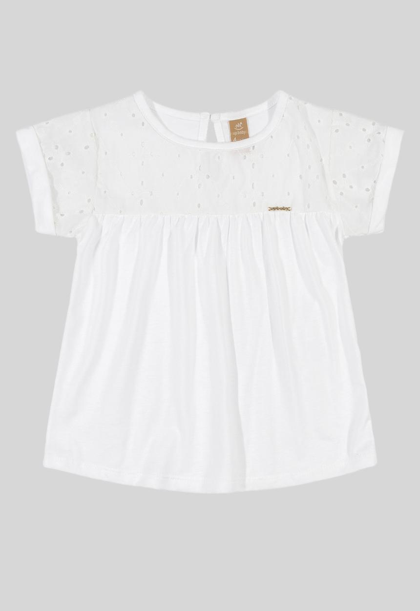 UP Baby - Blouse & denim skirt set - white & navy 