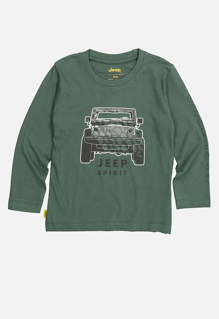 JEEP - Basic print long sleeve tee - green