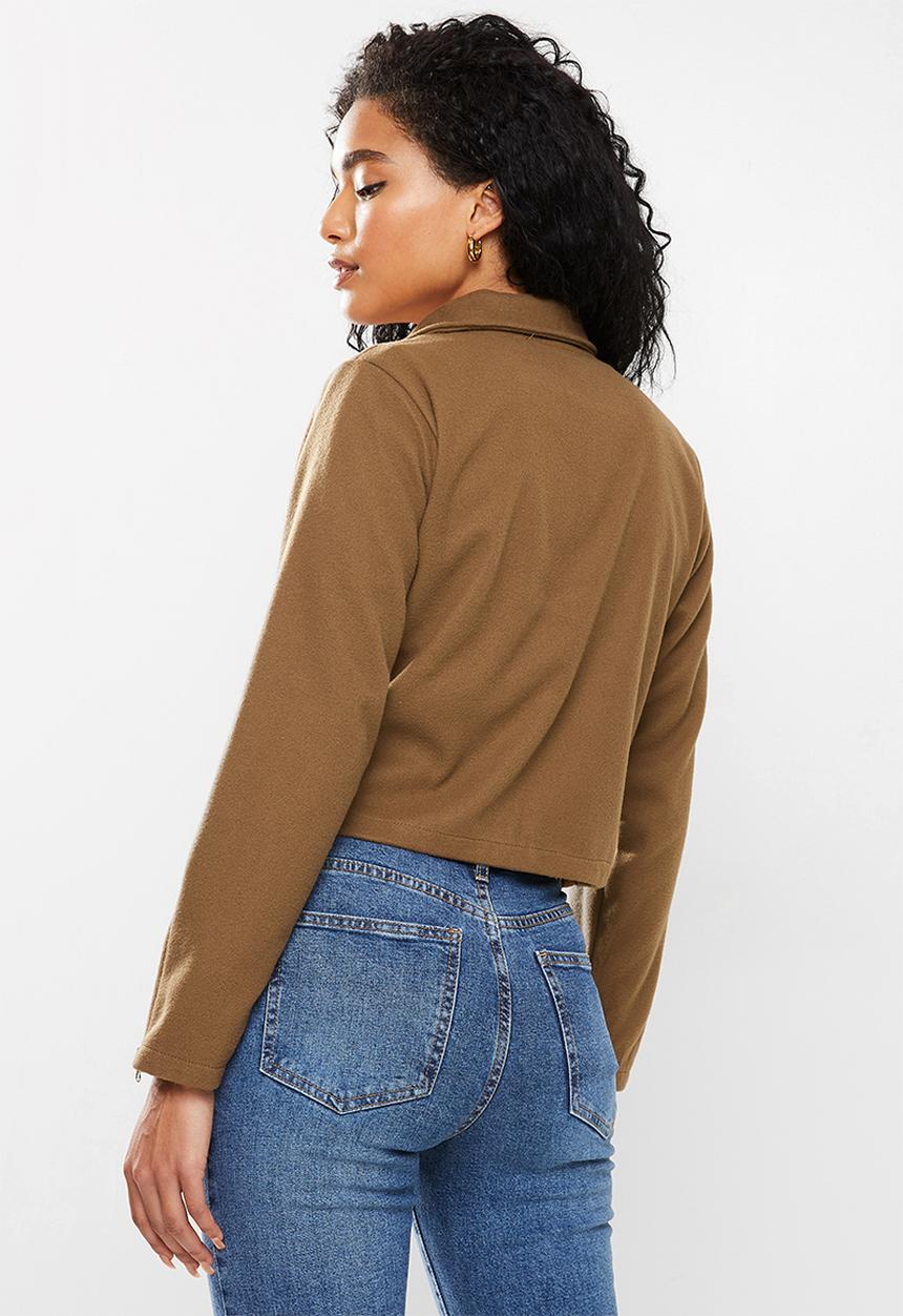 STYLE REPUBLIC - Suedette biker jacket - tan