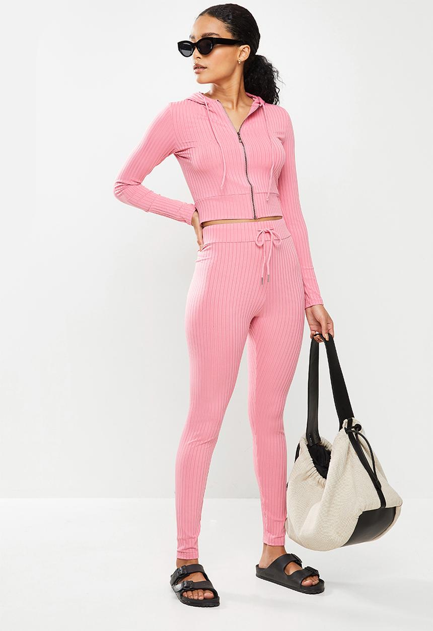 STYLE REPUBLIC - Crop hoodie & track pants set - pale pink