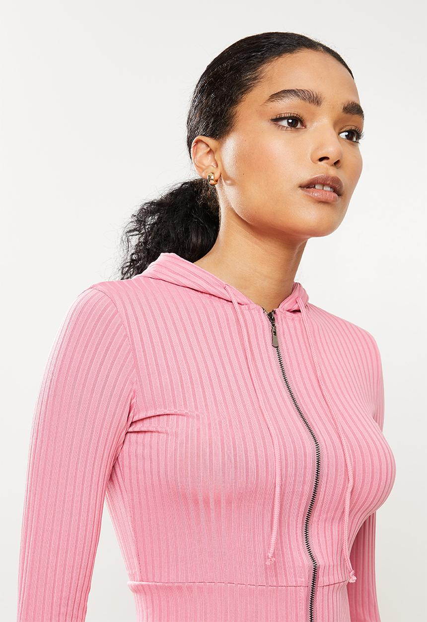 STYLE REPUBLIC - Crop hoodie & track pants set - pale pink