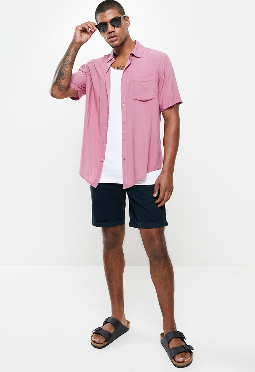 Cotton On - Cuban short sleeve shirt - washed rose