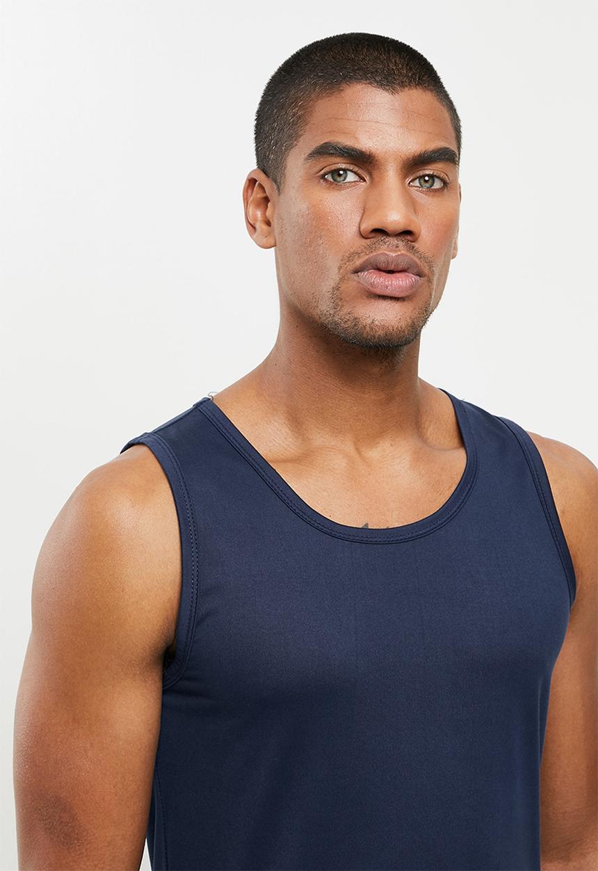 basicthread - Slim fit vest - navy 