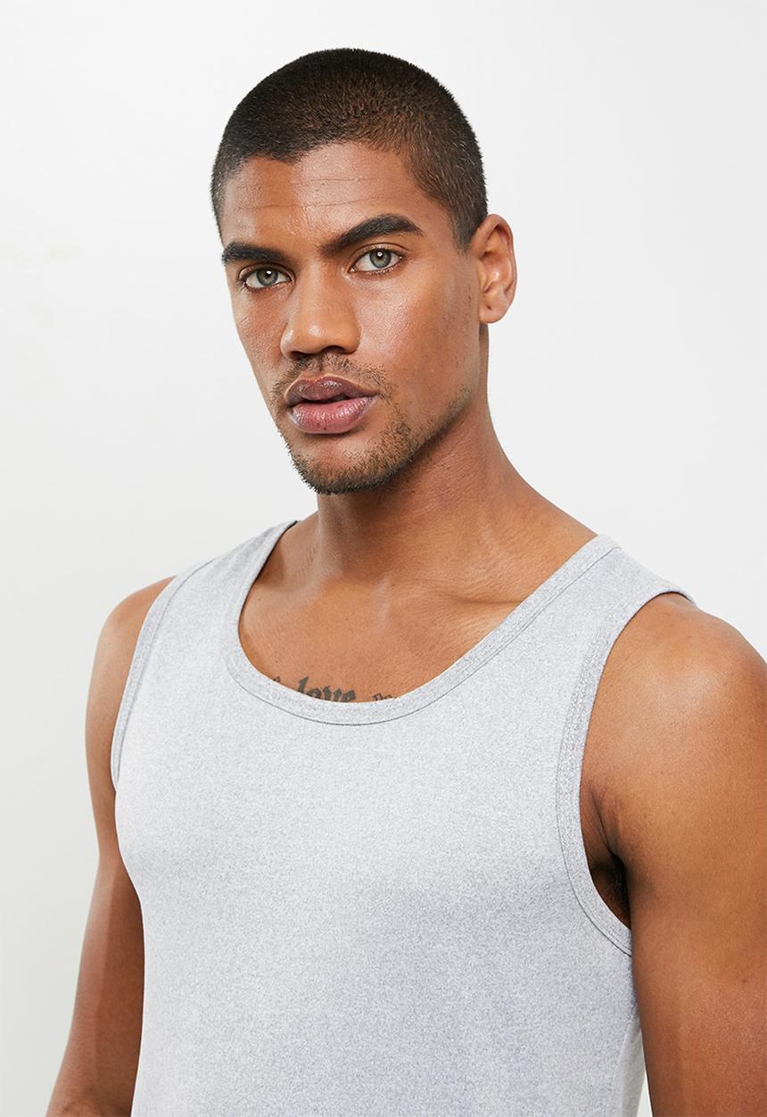 basicthread - Slim fit vest - light grey