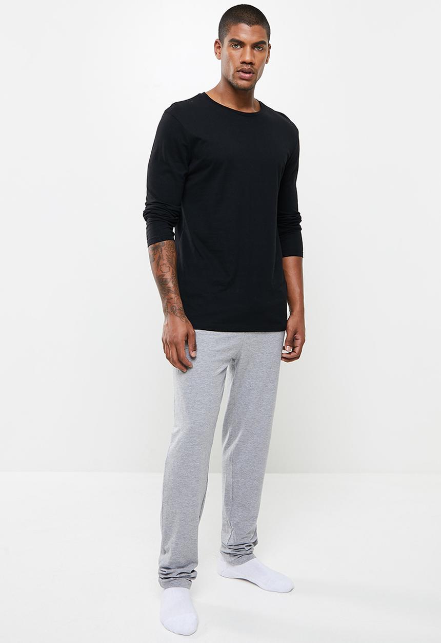 Superbalist - 2-pack knit slim lounge pant - black & grey