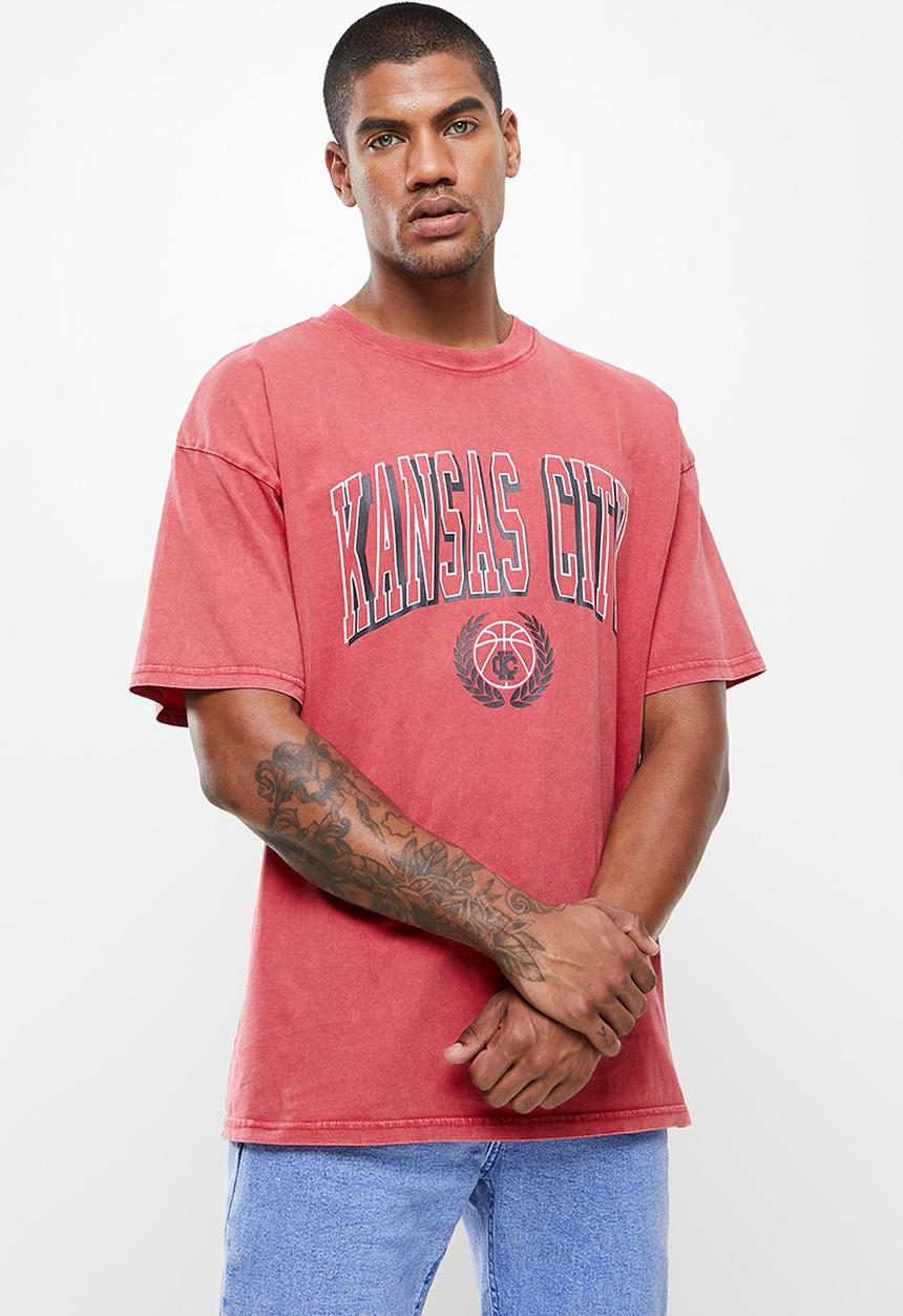 Factorie - Oversized graphic T-shirt - red