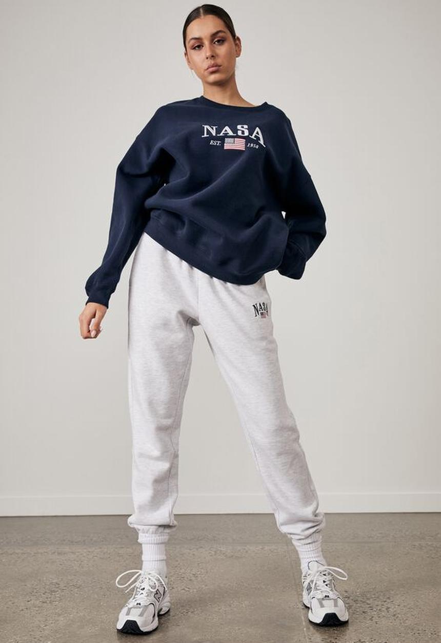 Factorie - Lcn nasa oversized graphic crew - lcn nas navy