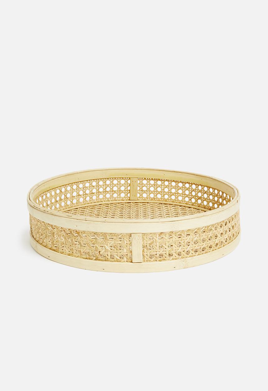 Sixth Floor - Mina rattan tray - neutral 