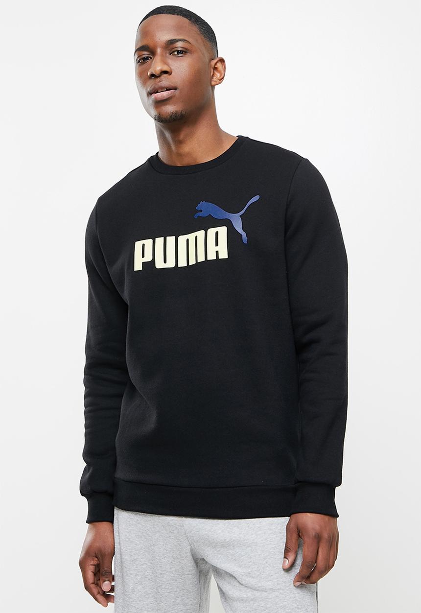 PUMA - Ess+ 2 col big logo crew fl - black