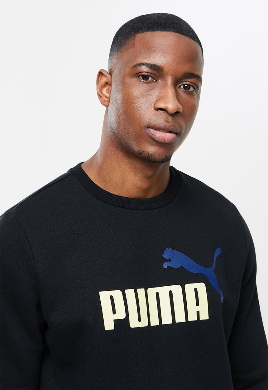 PUMA - Ess+ 2 col big logo crew fl - black