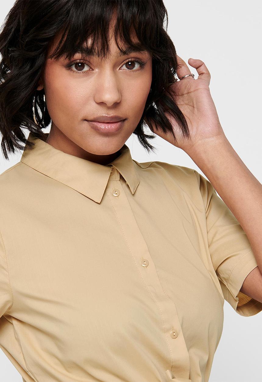Jacqueline de Yong - Millie life short sleeve dress - warm sand