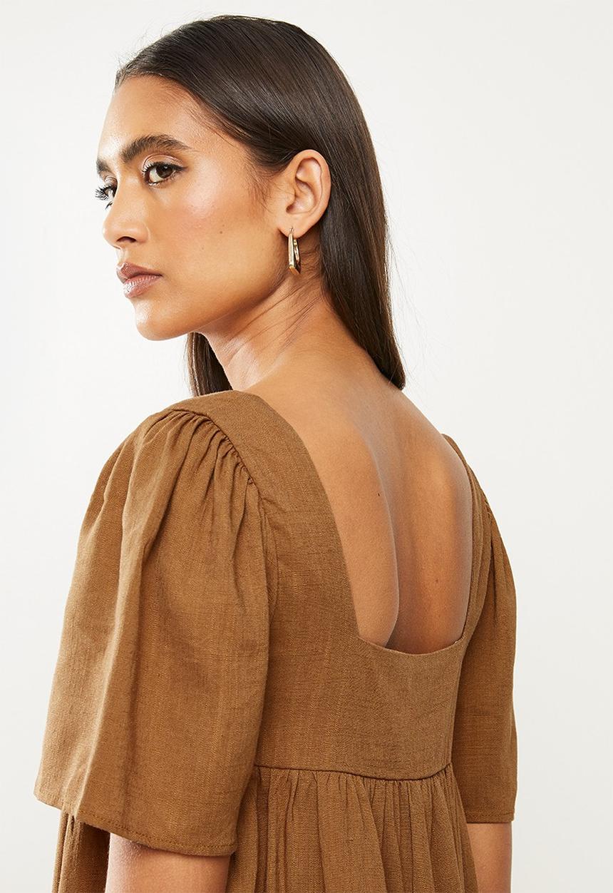 Glamorous - Square neck dress - rust 