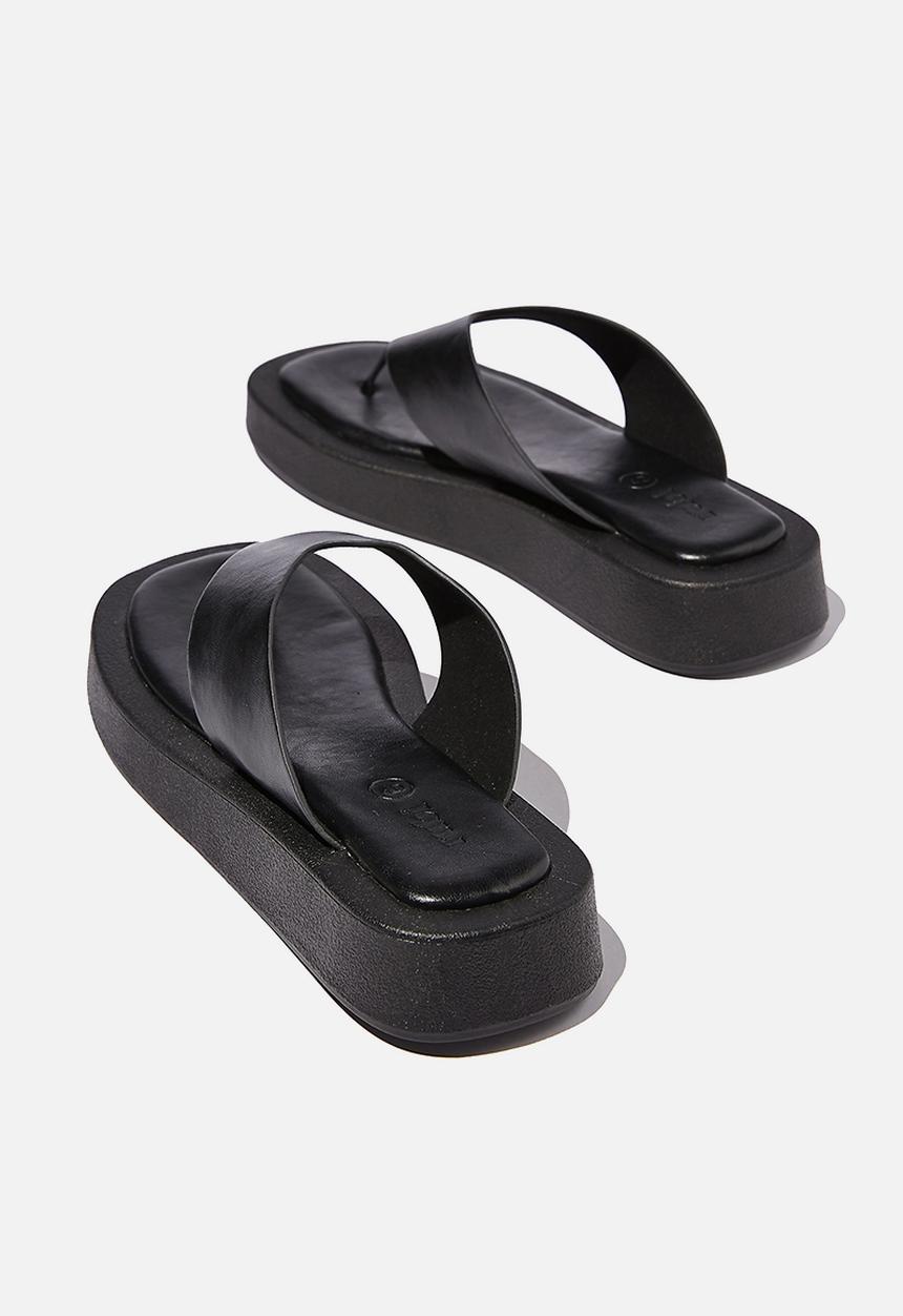 Cotton On - Sadie flip flop flatform - black