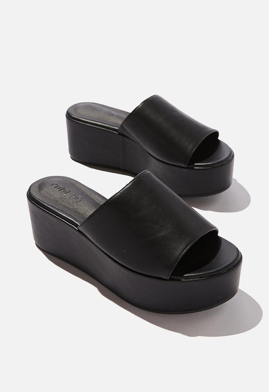 Cotton On - Mya single vamp flatform - black