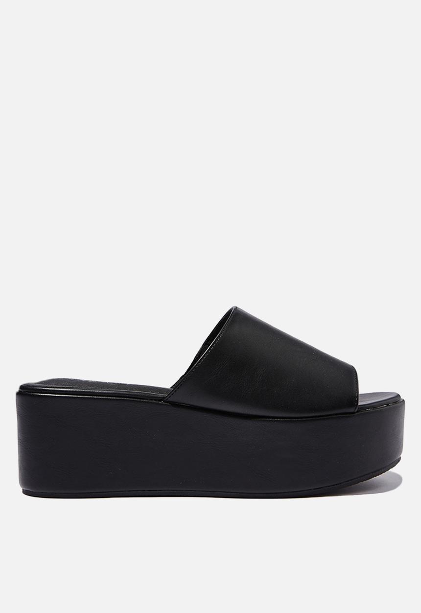 Cotton On - Mya single vamp flatform - black