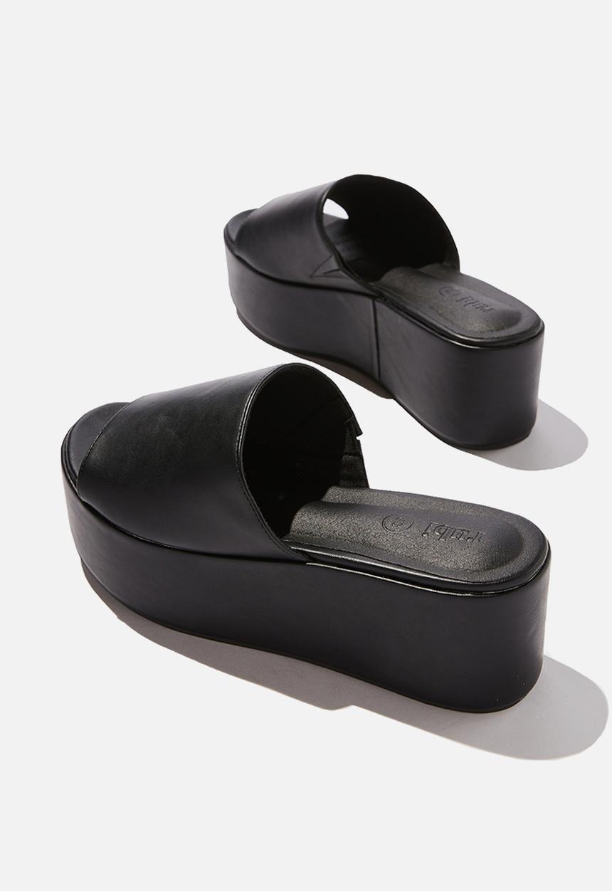 Cotton On - Mya single vamp flatform - black
