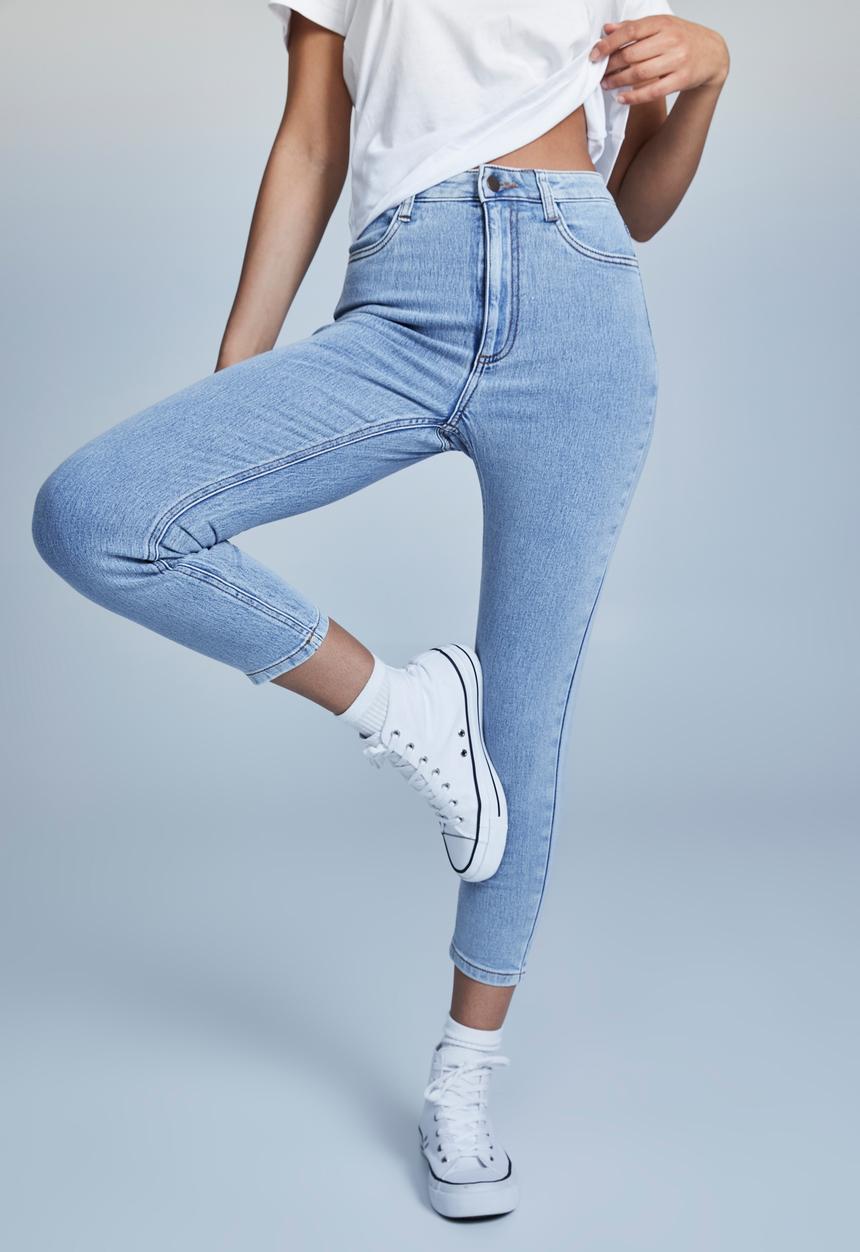 Cotton On - High rise cropped super stretch - flynn blue pockets