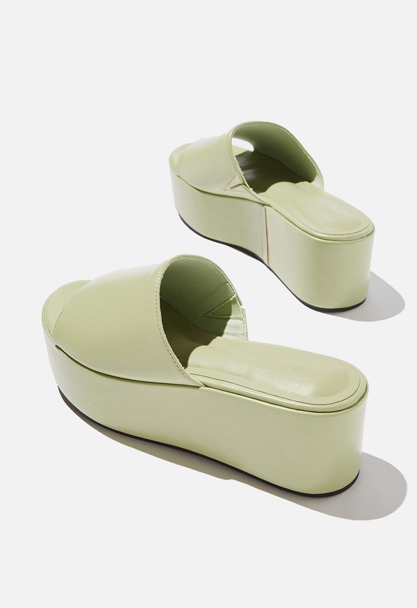 Cotton On - Mya single vamp flatform - green smooth pu