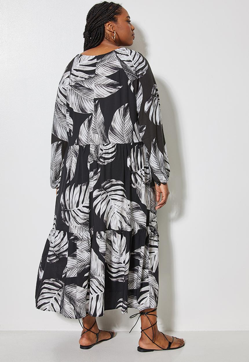 Superbalist - V-neck tiered dress - palms