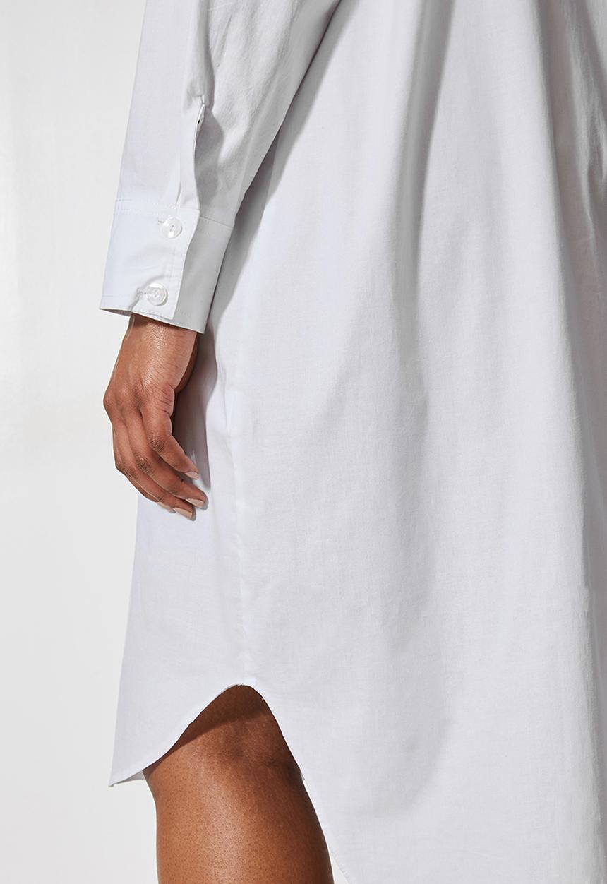 Superbalist - Curved hem shirt dress - white